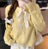 Tricô Macio Leitoso Estilo Preguiçoso para Mulheres Nova Coleção Primavera 2025 Estilo Suave Tricô Solto Blusa de Manga Longa