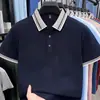 Camisa Polo de Algodón 100% Puro con Rayas en Contraste para Hombre, Nuevo Modelo 2026, Absorbe la Humedad, Transpirable, Camiseta Fina de Manga Corta para Hombre de Verano