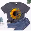 2023 nova camiseta casual de manga curta com estampa de flor de letra, feminina, folgada, gola redonda