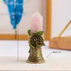Pedra Lapidada de Cristal Natural Transfronteiriça Coluna de Cristal Árvore da Vida Sino Criativo Sino de Mão Adorno de Decoração de Adereço de Halloween