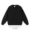 Sudadera de cuello redondo de forro polar engrosado de 350 g, corte holgado y cálida, color liso, unisex, personalizable con impresión de logotipo