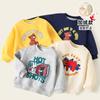 Ropa para niños Sudadera con forro polar para niño Otoño e Invierno Nueva sudadera de estilo occidental para niños Sudadera con estampado de dibujos animados para bebé Top informal de manga larga