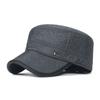 Sombrero para hombres de mediana edad y ancianos, gorra de béisbol bordada a cuadros para otoño e invierno, sombrero grueso de algodón cálido, sombrero de copa plana casual a prueba de frío con protección para los oídos