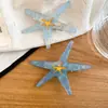 Pasador de acetato con forma de estrella de mar estilo oceánico para mujer, estilo vacacional, sensación dulce y juvenil, pinza lateral, pinza para flequillo, accesorio para el cabello para tomar fotos