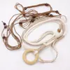 Cinturón de cuerda de algodón para mujer, accesorios retro de alta gama, decoración con falda, cuerda de cintura étnica, beige, combinación de moda para jeans