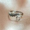 Pulsera de anillo de hilo de ganchillo de animal nuevo, gancho de joyería de cinta personalizada, anillo de gancho tejido de lana, Plata Tailandesa, dedo índice