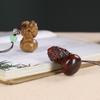Palo de Rosa Rana Dorada Calabaza Cadena para Teléfono Móvil Colgante para Coche Talla en Madera Artesanías Estilo Antiguo Llavero Joyería