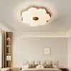 Luminária de Quarto com Flores Estilo Wabi-Sabi Luminária de Teto de Noz Estilo Tronco Luminária Retro para Sala de Estar Pétala Luminária para Estudo Quarto das Crianças