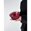 Estilo Ins Vermelho Rosa Padrão Vertical Copo de Sorvete Copo de Iogurte Doméstico Tigela de Sobremesa Tigela de Café da Manhã Tigela de Salada Copo Alto de Vidro
