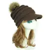 Ebay Nuevo sin etiquetas bola de lana gorro de lana otoño e invierno ala gorro tejido exterior ala sombrero cálido