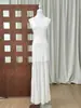 Vestido de tirantes negro y blanco con punto de malla único y chic para mujer, falda de cadera de verano, estilo vacacional, falda larga de punto entallada