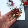 Kit de Material DIY Broche Pinça de Planta de Natal Frutas Secas Pinha Flor Seca para Atividades de Salão e Artesanato de Jardim de Infância