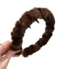 Outono e inverno elegante leopardo pelúcia arco de cabelo feminino denteado rosto lavagem cabelo prensado arco alto craniano topo antiderrapante quebra cabelo acabamento grampo de cabelo