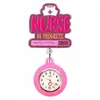 Lindo Dibujo Animado Brillante Elástico Pinza para Insignia de Enfermera Doctor Reloj de Bolsillo de Hospital Reloj de Pecho Pinza Telescópica Reloj para Colgar