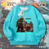 Moletom Delta Force Clothing Temático de Ação Lobo Vermelho Corrosão Rosa Dourada Gola Redonda para Homens e Crianças Manga Longa