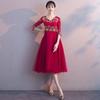 Vestido de Maternidad Estilo Nuevo Verano 2026 Tostado para Compromiso y Fiesta de Regreso a Casa, Elegante Vestido de Noche en Rojo, Venta al por Mayor desde Fabricante