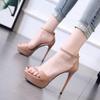 Sandalias para Mujer, Nuevo Estilo de Verano, Tacones Ultra Altos, Tacones de 12 cm, Plataforma de Punta Abierta a la Moda, Zapatos Transfronterizos de Comercio Exterior Europeo y Americano para Mujer