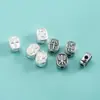 Accesorios de plata de ley S925, cuentas espaciadoras de paz y alegría, pulsera de cordón trenzado hecha a mano para DIY, pulsera de perlas de cristal, cuentas sueltas para ensartar