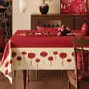 2026 Nuevo Mantel Rojo Festivo Impermeable y a Prueba de Aceite Mantel que No Requiere Lavado Decoración de Ambiente de Año Nuevo Mantel para Mesa de Café
