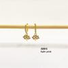 Pendientes simples de nicho de cobre micro-incrustado de color circón color dorado con galvanoplastia para preservar el color joyería pendientes de mujer flor pendientes de rosa