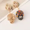 Nuevo Llavero de Esmalte de Calavera Mandala Color Colgante para Bolso de Halloween Colgante del Día de Muertos Pequeño Regalo