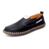 Zapatos Casuales de Verano para Hombre de Cuero Genuino Hechos a Mano, Mocasines Slip-On con Suela de Goma, Versátiles, a la Moda, Zapatos de Cuero para Hombre, Tendencia