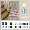 Outono e Inverno Simples Café com Leite Cor Preta Ins Nicho Menina Coreana Manicure Curta 24 Peças Adesivo de Unha Vestível
