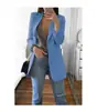 Desejo Amazon 2025 Moda Europeia e Americana Cardigã Slim com Lapela Elegante Blazer de Terno para Mulheres