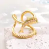 Anillos para Uñas de Circonita de Cobre Transfronterizos, Anillos Exquisitos de Arte para Uñas de Estilo Abierto con Caballo de Mar, Estrella de Mar, Tortuga, Delfín Completamente Incrustados