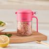 Frasco Sellado para Condimentos de Cocina Rosa y Negro de Diseño Propio Botella de Vidrio a Prueba de Humedad para Condimentos con Cuchara Caja de Condimentos de Sal para Cocina