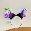 Halloween Nova Abóbora Malha Caveira Chifre Luminoso Faixa de Cabeça Nicho Versátil Acessórios de Cabelo para Dança para Mulheres