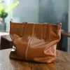 Bolso de Hombro de Piel de Vaca de Capa Superior para Mujer Otoño e Invierno Bolso de Gran Capacidad Estilo Urbano Simple Bolso Cruzado Bolso de Mano de Cuero para Mujer