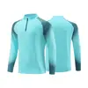 Conjunto de Media Cremallera para Entrenamiento de Fútbol, Uniforme de Juego de Manga Larga Otoño/Invierno, Ropa Deportiva Lisa de Punto Personalizada