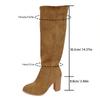 Botas por encima de la rodilla para mujer, otoño e invierno 2024, nuevas botas de ante finas de tacón alto y grueso, con cremallera lateral, para mujer