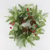 Guirlanda de Natal Personalizada de Fábrica Guirlanda de Flores Artificiais Enfeite de Pendurar Decoração para Fotos Item de Exibição Atacado Transfronteiriço Guirlanda de Natal