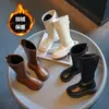 Nuevas botas de montar largas estilo princesa, forradas de forro polar, cálidas, de estilo británico, para otoño/invierno 2026, para niñas