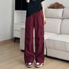 Ropa de Trabajo Blanca para Mujer Verano 2025 Nuevos Pantalones Rectos de Paracaídas Estrechos para Senderismo Jazz Dance Street Dance Petite