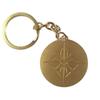 Colgante de Llave Redondo de Metal Personalizado Colgante de Llavero de Moneda Aleación de Zinc Galvanizado Oro Mate Herraje Etiqueta