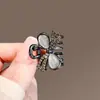 Pinza para el pelo elegante de ojo de gato con lazo para mujer, pinza de strass de alta gama, tamaño pequeño, pinza lateral para el pelo, pinza superior, tocado para mujer