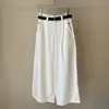 Calça Casual Estilo Old Money Outono Nova Cor Sólida Calça de Perna Larga Feminina Caimento Emagrecedor Perna Reta Comprimento no Chão Calça Casual para Conjunto