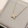 Colar de diamantes tipo X de alta versão, leve, luxuoso, em V, dourado, branco, Fritillaria, fashion, cruz, colar, corrente para clavícula, lote de fábrica