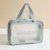 Bolsa de Higiene Pessoal Portátil Transparente Fosca à Prova d'Água Espessa de Grande Capacidade Estilo Coreano Saco de Maquiagem à Prova de Poeira