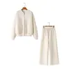 Moda Femenina Europea y Americana Transfronteriza AliExpress INS Estilo Popular Sudadera con Cremallera Estilo Bomber Pantalones de Terciopelo de Cintura Alta