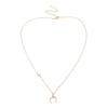 Collar exquisito de estilo japonés y coreano con cadena de clavícula y colgante de estrella y luna para mujer