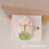 Pasador de flor de ganchillo japonés y coreano, pasador tejido a mano de lana, accesorios para el cabello para niños, pasador dulce fresco, pinza lateral, pinza para flequillo
