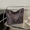 Bolso de Hombro Grande de Gamuza con Estampado de Leopardo Estilo Retro Coreano 2025 Otoño Nuevo Estilo Viajero Bolso de Axila para Mujer