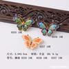 Nuevos Accesorios de Aleación con Efecto Cloisonné Azul Quemado Imitación de Goteo de Aceite de Mariposa Peineta Estilo Antiguo DIY Material de Corona de Cabello Hecho en Ming