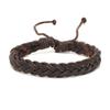 Pulsera de cuero cruzada europea y americana nueva para hombre pulsera tejida combinada multicapa de plumas creativas juego de cuatro piezas