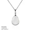 Pingente de Cristal Natural em Forma de Gota d'Água Transfronteiriço com Corrente de Clavícula de Cobre Cravejada de Diamantes, Colar de Cristal de Ametista Natural em Forma de Gota d'Água