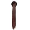 85 CM Alongado Velcro Peruca Cavalinha Cabelo Longo Reto Feminino Enrolando Cabelo Estendendo e Enrolamento Natural Simulação Cabelo Falso Cavalinha